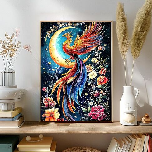 Diamond Art Kits for Adults Birds Flowers, 5D Diamond Painting Kits for Beginners DIY Full Drill Diamonds Painting Pictures, Diamond Gem Art Painting DIY Crafts Kit for Home Wall Decor 12x16inch in Kuwait