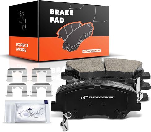 A-Premium Front Ceramic Disc Brake Pads Set Compatible with Select Hyundai and Kia Models - Accent, Rio 2012-2017, with Hardware, 4 Pcs in Saudi Arabia