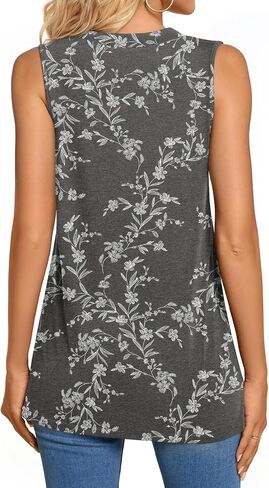 BISHUIGE Womens Henley Tunic Tops Button Up T-Shirts Sleeveless V-Neck Casual Blouses in Saudi Arabia