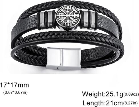 Dreamtimes Viking Vegvisir Pirate Compass Bracelets for Men Norse Symbol Bracelets the Viking Runic Compass Norse Bracelets Scandinavian Viking Jewelry in Saudi Arabia