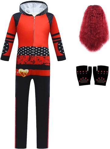 Gilrs Halloween Costume Party Cosplay Dress Up Jumpsuits Bodysuit with Wig Glove 5-12Y in Saudi Arabia