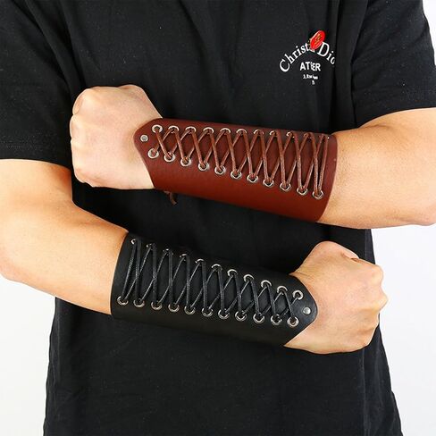 2pcs خدرات جلدية للرجال من إكسسوارات النهضة رجال حرس ذراع من القرون الوسطى للنساء رجال عصر النهضة الأزياء في العصور الوسطى هدايا الهالوين المجوهرات in Kuwait