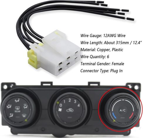 12AWG HEATER AC HVAC CONTROL BESTALL PIGALT FOR SUBARU IMPREZA 2012-2017 Subaru Crosstrek 2013-2017 Subaru Forester 2014-2017 WRX 2015-2017 Blower Motor Wire Pigtain 655-58785 12GA in Saudi Arabia