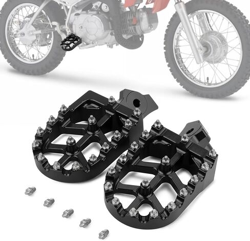 Dirt Bike Foot Pegs,Wider Motorcycle Footpegs CNC for CRF 50 CRF70 CRF80 CRF100 XR50 XR70 XR80 XR100 CRF 70 80 100 XR 50 70 80 100 Z50R Black in Saudi Arabia