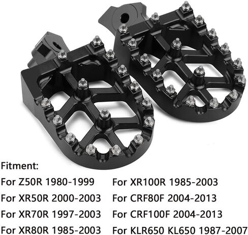 Dirt Bike Foot Pegs,Wider Motorcycle Footpegs CNC for CRF 50 CRF70 CRF80 CRF100 XR50 XR70 XR80 XR100 CRF 70 80 100 XR 50 70 80 100 Z50R Black in Saudi Arabia