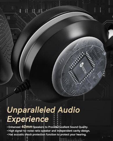 Computer Headset with Microphone, PC Headset with Mic Noise Cancelling & Volume Control, All-Day Comfort for Pcs Laptop Mac Call Center Softphone Skype or Home Work - with 2.5mm Adapter in Kuwait