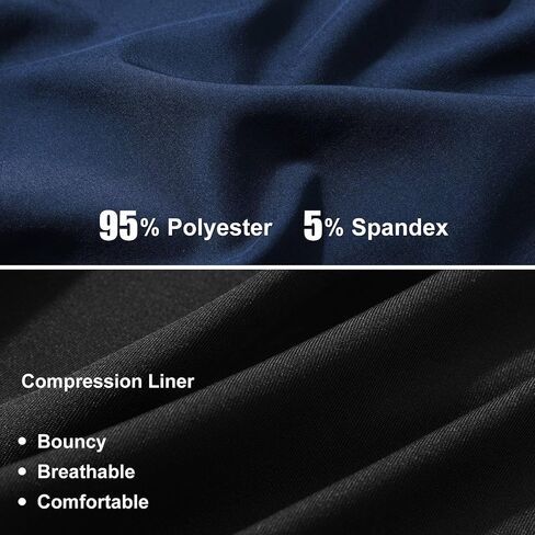 Suwangi Men's 2 in 1 Running Shorts with 3 Zip Pockets - 5" Quick Dry Workout Athletic Shorts for Gym Training in Saudi Arabia