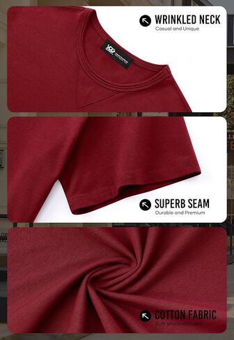 Men's Casual Tee Cotton Stretch Muscle Lightweight Crewneck Workout T-Shirt (S-XXL) in Saudi Arabia