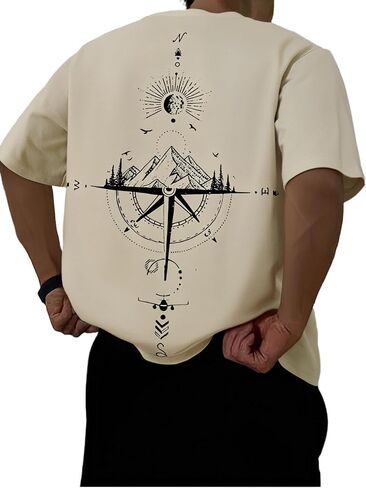 Gorglitter Men's Drop Counter Graphic Tee Tyrts Crewneck Short Sleeve Tops Summer Dops in Kuwait