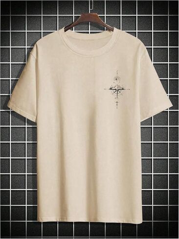Gorglitter Men's Drop Counter Graphic Tee Tyrts Crewneck Short Sleeve Tops Summer Dops in Kuwait