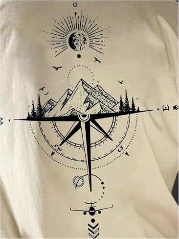 Gorglitter Men's Drop Counter Graphic Tee Tyrts Crewneck Short Sleeve Tops Summer Dops in Kuwait