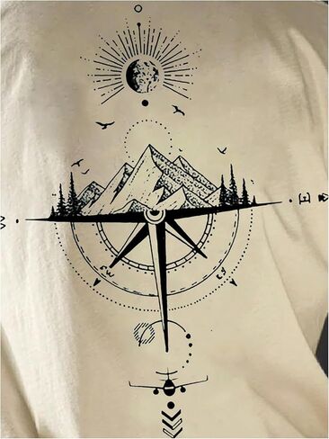 Gorglitter Men's Drop Counter Graphic Tee Tyrts Crewneck Short Sleeve Tops Summer Dops in Saudi Arabia