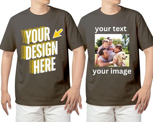 تي شيرت مخصص للرجال والنساء - tshirts الشخصية مع الصور والنص - قميص للجنسين المطبوعة الأمامية والخلفية in Kuwait