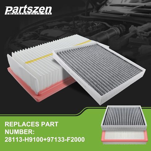 28113-H9100 97133-F2000 Engine Air Filter & Cabin Air Filter Fit for Hyundai Accent 1.6L for Kia Rio 1.6L 2018-2022 Replace# CA12296 F2H79-AK000 in Saudi Arabia