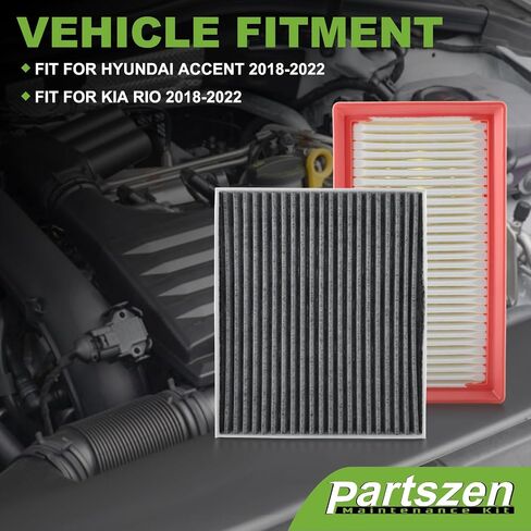 28113-H9100 97133-F2000 Engine Air Filter & Cabin Air Filter Fit for Hyundai Accent 1.6L for Kia Rio 1.6L 2018-2022 Replace# CA12296 F2H79-AK000 in Saudi Arabia