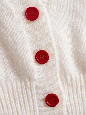 GORGLITTER Women's Cherry Button Up Cropped Cardigans Long Sleeve Open Front Lightweight Dressy Sweaters in Saudi Arabia