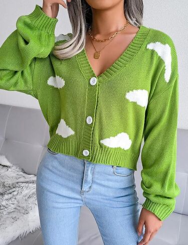 Kinghua Cropped Cardigan for Women Fall Winter Casual Knit Sweater Jackets Button Down Cute Cardigans in Saudi Arabia
