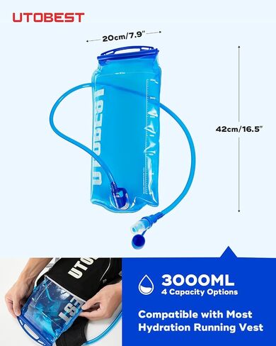 UTOBEST Hydration Bladder Water Bladder for Hiking Backpack UTR201 | PEVA,BPA Free,Leakproof,High Flow Bite Valve, Easy Use and Cleaning, for Hiking,Running,Cycling,Camping in Kuwait
