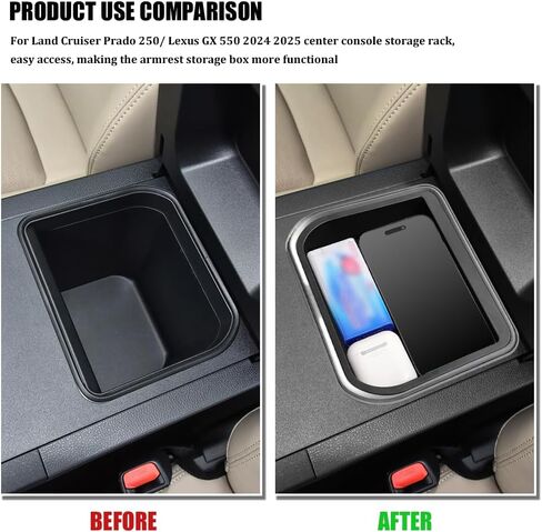 Center Console Cool Box Organizer ، Armrest Storage Box Insert ، صندوق تخزين Cancle Center Center Console ، صندوق تخزين مسند وحدة التحكم المركزية ل Toyota Land Cruiser Prado 250/ Lexus GX 550 in Saudi Arabia