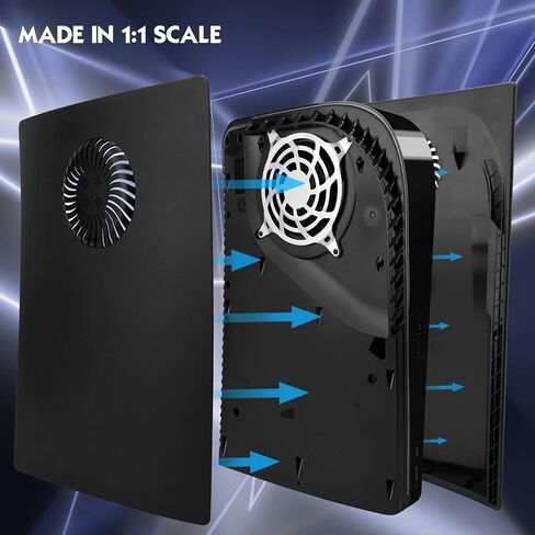SIKEMAY PS5 Face Plates for PlayStation 5 Console Disc Edition, PS5 Accessories ABS PS5 Cover Plates with Fan Vents, Hard Shockproof Anti-Scratch Replacement Protective Shell PS5 Black Plates in Kuwait