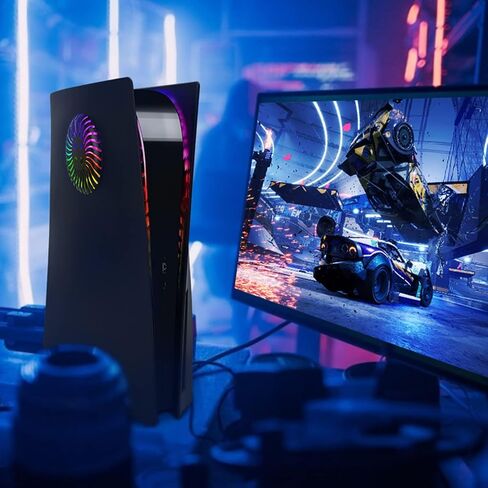 SIKEMAY PS5 Face Plates for PlayStation 5 Console Disc Edition, PS5 Accessories ABS PS5 Cover Plates with Fan Vents, Hard Shockproof Anti-Scratch Replacement Protective Shell PS5 Black Plates in Kuwait