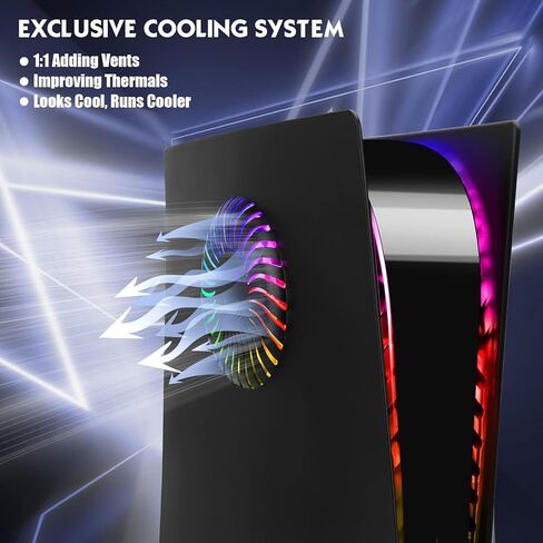 SIKEMAY PS5 Face Plates for PlayStation 5 Console Disc Edition, PS5 Accessories ABS PS5 Cover Plates with Fan Vents, Hard Shockproof Anti-Scratch Replacement Protective Shell PS5 Black Plates in Kuwait