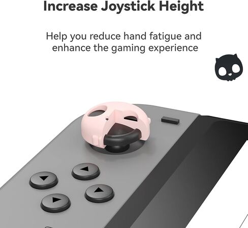 GeekShare Cute Silicone Joycon Thumb Grip Caps, Joystick Cover Compatible with Nintendo Switch / OLED / Switch Lite,4PCS -- Skull (Black & White) in Kuwait