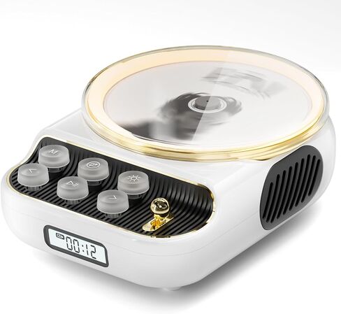 Retro Portable CD Players with Bluetooth Speakers, FM Radio, Night Light, LCD Display, 4000 mAh Battery, Vintage Radio Built in Dual Speakers Supports USB/AUX/Type-C for Home, Gifts (Wood) in Kuwait