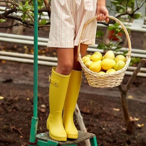 HISEA Women Rain Boots مقاومة للماء PVC Rubber Boot Tall Fashion Rainboots Matte Surface Rain Footwear للسيدات في الهواء الطلق المشي in Saudi Arabia