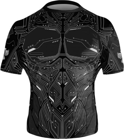 Raven Fightwear Men's Cybernetic Rash Guard Short Sleeve BJJ MMA in Saudi Arabia