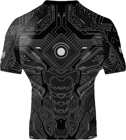 Raven Fightwear Men's Cybernetic Rash Guard Short Sleeve BJJ MMA in Saudi Arabia