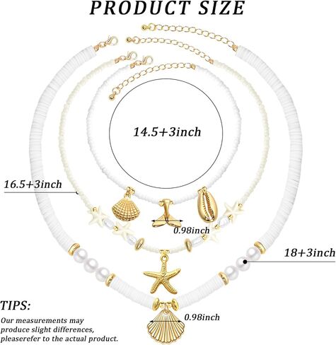 Shell Seashell Necklace for Women Adjustable Gold-Tone Boho Beach starfish Jewelry Layered Summer Charm in Saudi Arabia