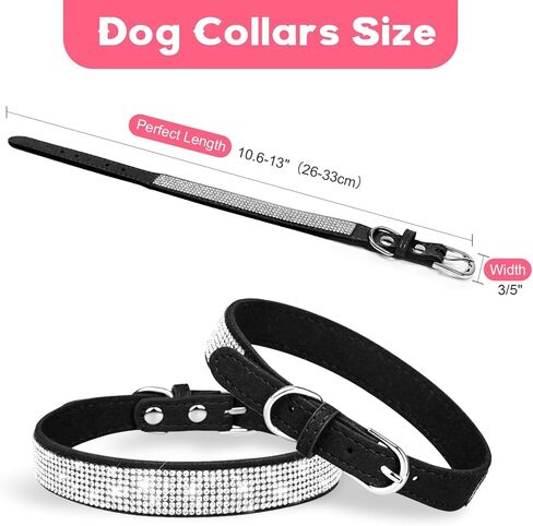 طوق الكلاب ، طوق الكلب من الكلاب بلينغ ، جلود جلدية قابلة للتعديل لترابط الكلاب للقطط الصغيرة المتوسطة كبيرة السلالات الكلاب ، الوردي in Kuwait