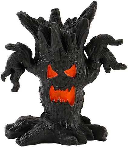 4 Pcs Halloween Haunted House Decorations, Resin Cute Halloween Figurines, Mini Spooky Table Craft Tree Demon Ornament for Party Home Garden Decor in Kuwait