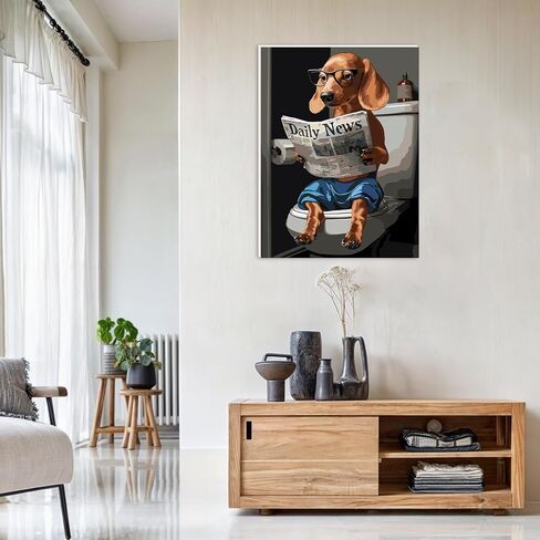 CEOVR Framed Paint by Numbers Kit for Adults, Dog Paint by Number on Canvas for Beginner, Box Package, Oil Painting Adult Crafts Kits Wall Decor for Home Office, 12x16In in Kuwait