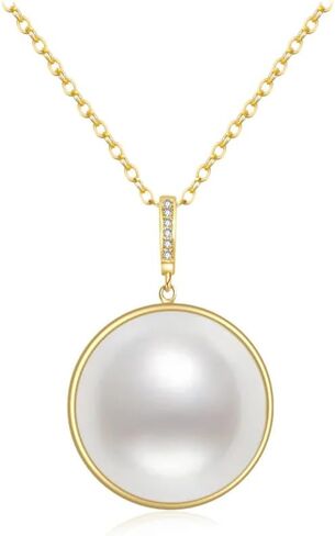 White Pearl Necklace for Women Natural Tahitian Pearls Necklace Sterling Silver/10K 14K 18K Gold, Wedding Birthday Anniversary Jewelry Gifts for Mom Women in Saudi Arabia