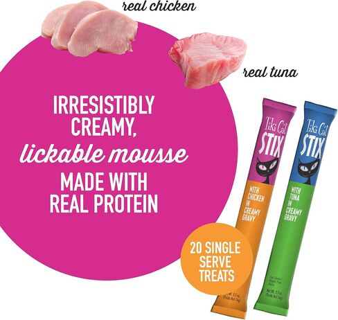 تيكي كات ستيكس مكافآت القطط الرطبة، حزمة متنوعة، 10 أونصة. صندوق (20 عدد) in Kuwait