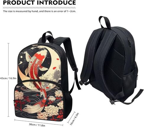 Bass Fish Us Flag Print Print's Kid Backpack 17 Inge Bare Book Back Bags Portable Captop Bag مع جيوب جانبية in Kuwait