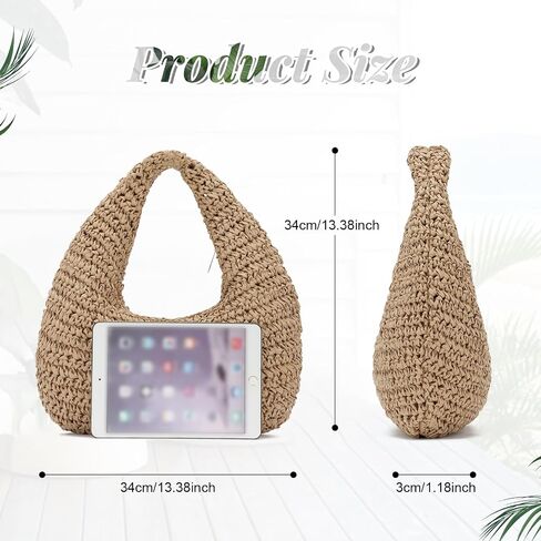 Freie Liebe Summer Straw Hobo حقيبة يد للنساء 2025 Raffia Beach Vacation Bag Bag in Kuwait