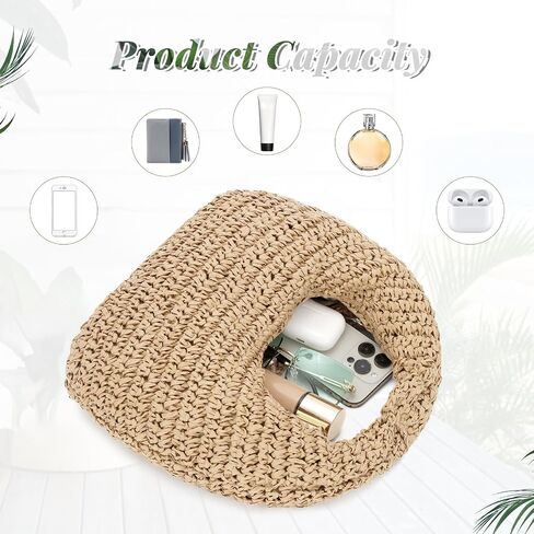 Freie Liebe Summer Straw Hobo حقيبة يد للنساء 2025 Raffia Beach Vacation Bag Bag in Kuwait