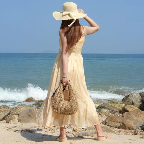Freie Liebe Summer Straw Hobo حقيبة يد للنساء 2025 Raffia Beach Vacation Bag Bag in Kuwait