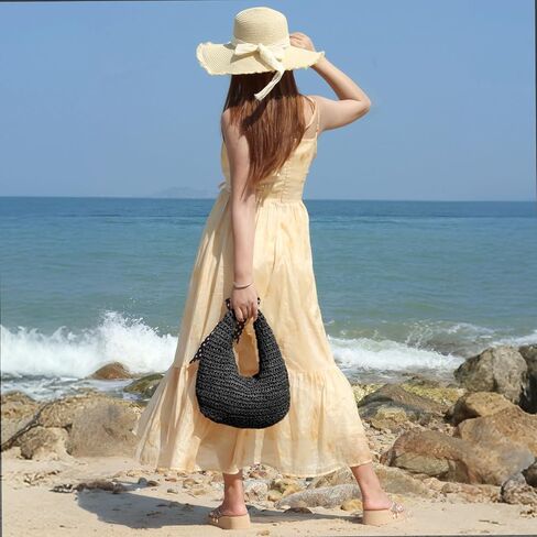 Freie Liebe Summer Straw Hobo حقيبة يد للنساء 2025 Raffia Beach Vacation Bag Bag in Kuwait