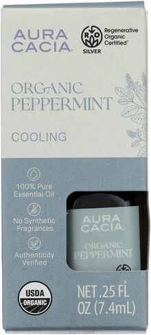 AURA CACIA Organic Peppermint Essential Oil, 0.25 FZ in Saudi Arabia