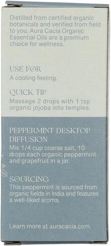 AURA CACIA Organic Peppermint Essential Oil, 0.25 FZ in Saudi Arabia