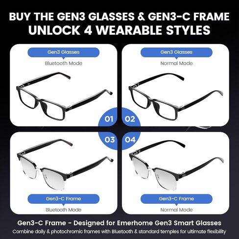 Smart Glasses for Men & Women – Bluetooth Glasses with Open Ear Speaker, HD Mic, Blue Light Blocking Lens in Kuwait