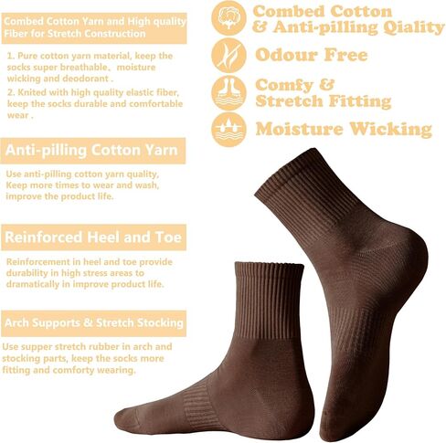Magiarte Womens Mini Crew Cotton Socks Light Weight (No Cushion) Arch Supper in Kuwait