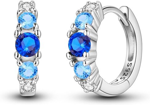 MULA 925 Sterling Silver Hoop Earrings for Women Cute 5A Cubic Zirconia Classic Small Hoop Earrings Jewelry in Kuwait