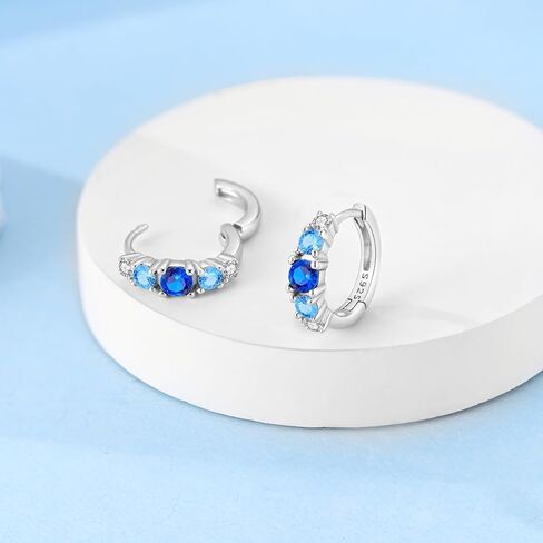 MULA 925 Sterling Silver Hoop Earrings for Women Cute 5A Cubic Zirconia Classic Small Hoop Earrings Jewelry in Kuwait