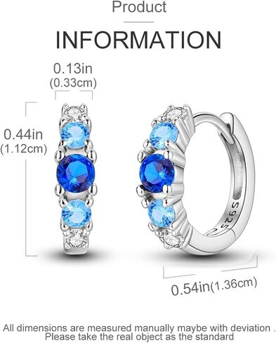 MULA 925 Sterling Silver Hoop Earrings for Women Cute 5A Cubic Zirconia Classic Small Hoop Earrings Jewelry in Kuwait