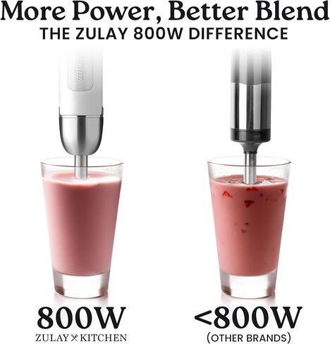 Zulay Immersion Blender Handheld - 800 Watt Hand Blender With High-Power Turbo Mode - Durable Stick Blender With Ultra-Sharp Stainless Steel Blades For Effortless Blending - Black in Kuwait